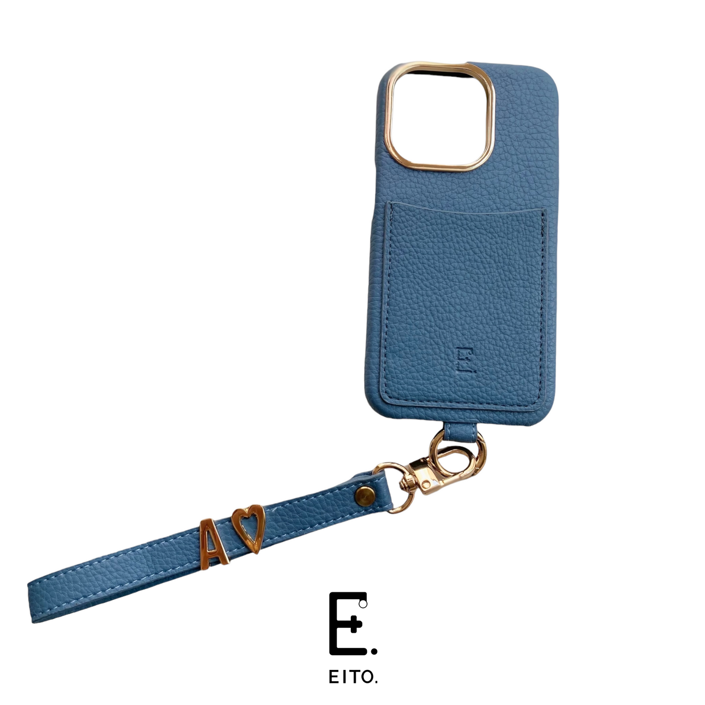 EITO.エイトドット スマホケース ハンドストラップ(カードケース付き)case✖︎文字色【GOLD】