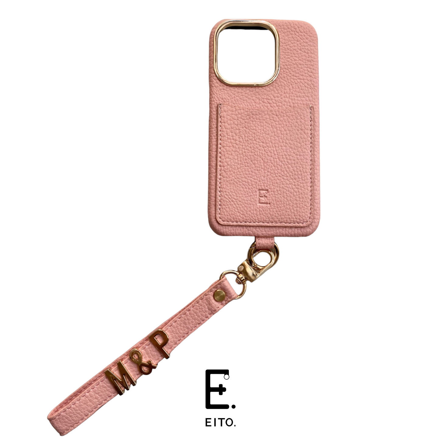 EITO.エイトドット スマホケース ハンドストラップ(カードケース付き)case✖︎文字色【GOLD】